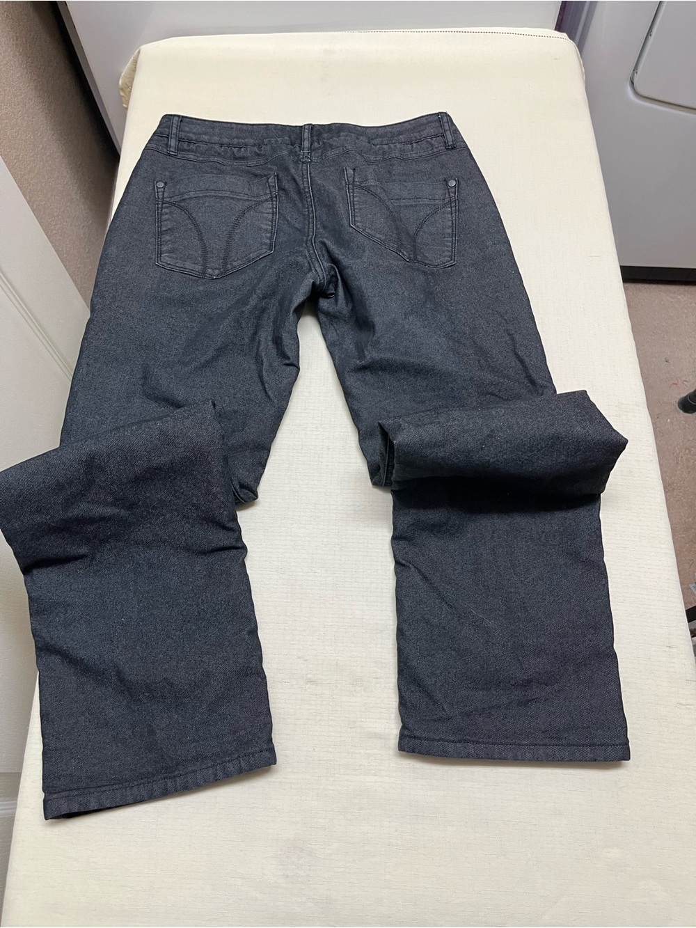 Prana size 6/28w charcoal flannel lined boyfriend jean pants - Picture 9 of 15